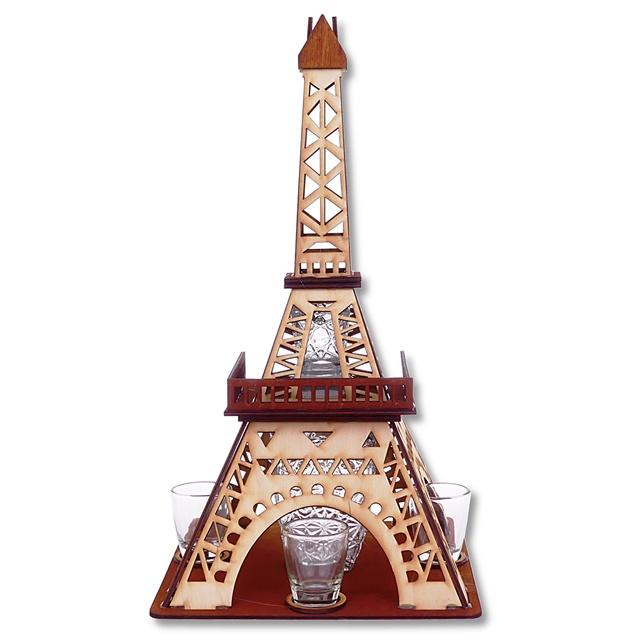 Dárková sada Eiffelova věž s lahvi a štamprlíčku